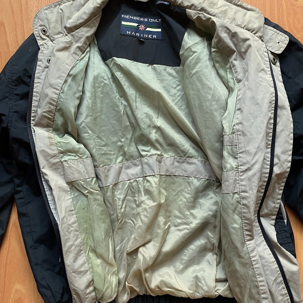 Members Only Mariners Jacket Black Mens M (stain)